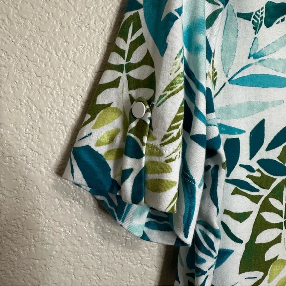 Chico's 100% Pima Cotton Palms Everyday V-neck Short Sleeves Tee, Sz Large - Picture 4 of 11